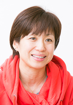 インタビューを受ける土田和歌子選手