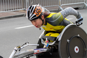 試合中の土田和歌子選手
