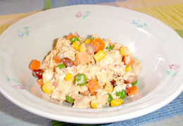野菜と豆のスクランブルエッグ