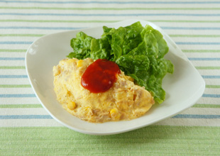 レンジで簡単オムレツ
