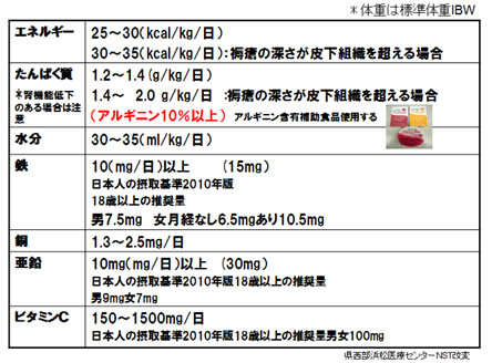 表１　NST褥瘡栄養管理指標
